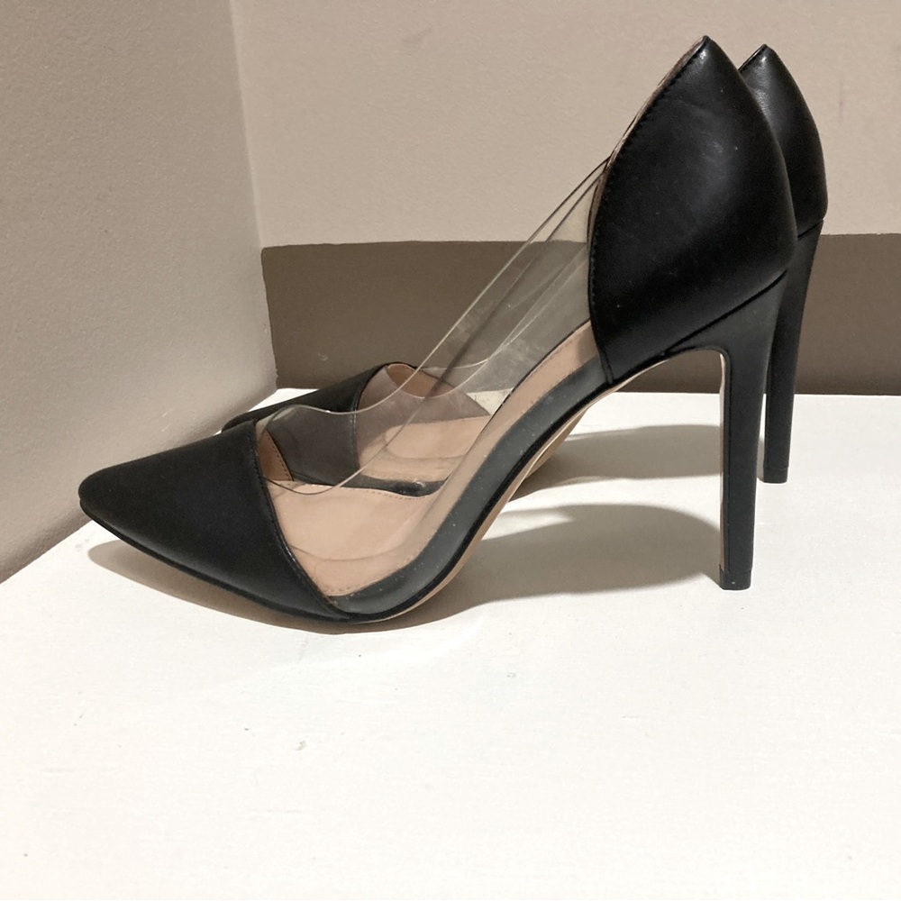 BCBGENERATION Lania Lucite Heels Black/Clear Shoe Size 8.5 New